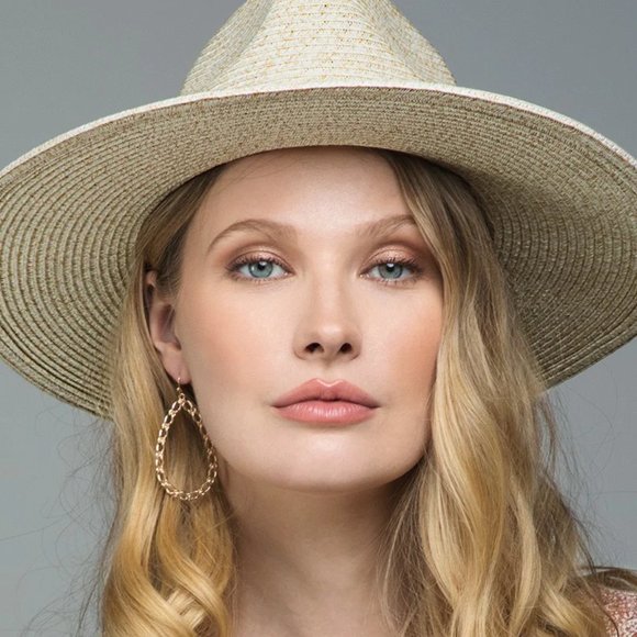 Ivory Duo Tone Panama Hat Wood Bead Bow Accent - Picture 3 of 6